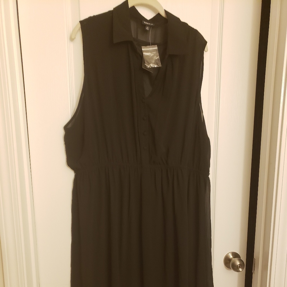 Torrid sleeveless sheer dress lined w/ tank dress